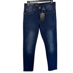 New mens Amongst Others slim stretch night shadow distressed jeans size 30x30